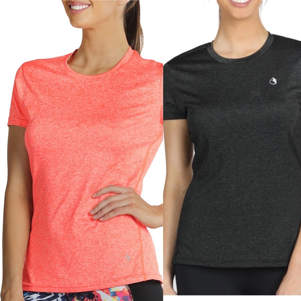 2 Icyzone Ultimate Short-Sleeve Workout Shirts Size Small